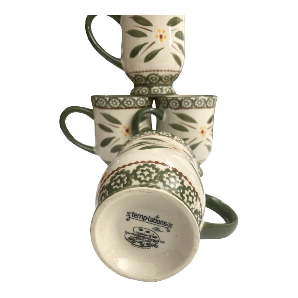 Temp-tations S/4 Pedestal Coffee Mugs FOUR Mug Set, 16 oz  (Old World Confetti) - Picture 9 of 14